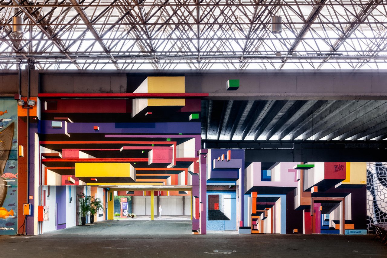 Mural de Mario Bands no Pavilhão das Artes do RioCentro